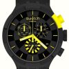 Men'S Swatch | Swatch Checkpoint Yellow | Big Bold Chrono | Black/Yellow Silicone Strap | Black Dial