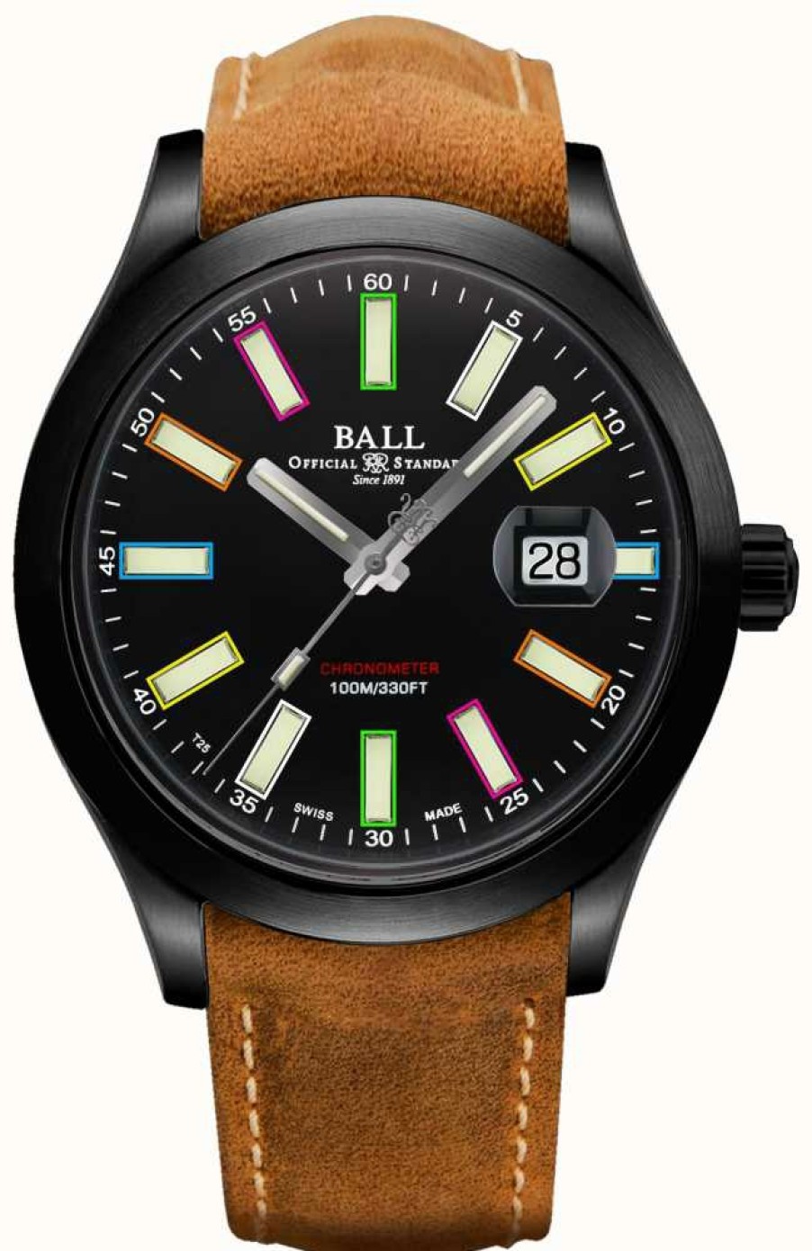 Men'S Ball Watch Company | Ball Watch Company Limited Edition Engineer Ii Rainbow Cosc Automatic Chronometer 43Mm Titanium