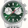 Men'S Delma | Delma Continental Chronograph | Stainless Steel Bracelet | Green Dial