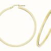 Jewelry James Moore | James Moore Th Women'S 9Ct Yellow Gold 40Mm Hoop Earrings