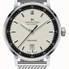 Men'S Hamilton | Hamilton American Classic Intra-Matic Automatic (40Mm) White Dial / Stainless Steel Mesh Bracelet