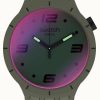 Men'S Swatch | Swatch Futuristic Green | Big Bold | Green Silicone Strap | Two-Tone Dial