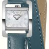 Women'S Herbelin | Herbelin V Avenue (22.5Mm) Mother Of Pearl Dial / Duck Green Double Wrap Around Leather