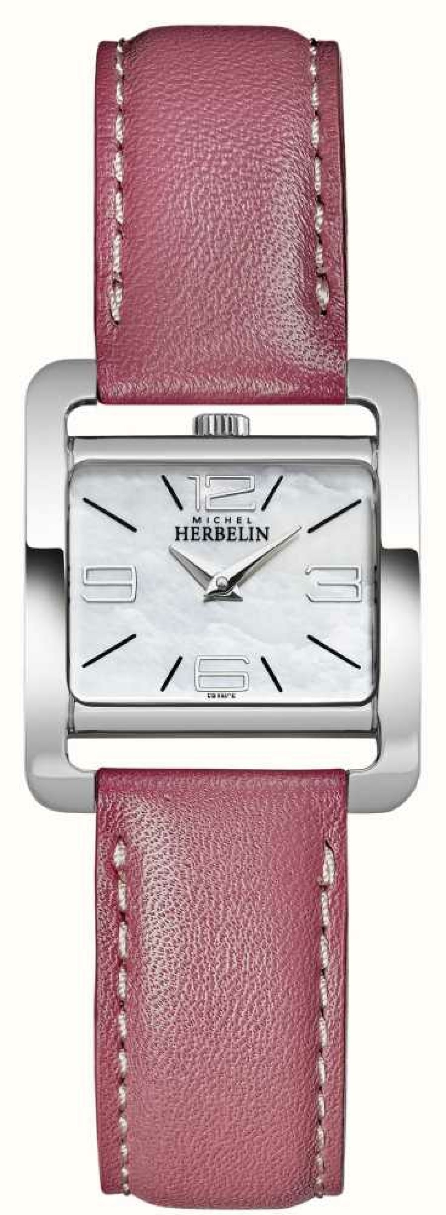 Women'S Herbelin | Herbelin V Avenue | Pink Leather Strap | Mother Of Pearl Dial