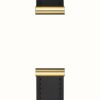 Women'S Herbelin | Herbelin Antares Interchangeable Watch Strap - Black Leather / Gold Pvd - Strap Only