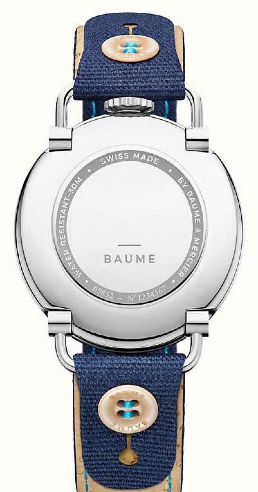 Men'S Baume & Mercier | Baume & Mercier Baume Eco-Friendly Quartz (41Mm) Blue Dial / Blue Cotton & Cork Lined Strap