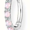 Jewelry Thomas Sabo Jewellery | Thomas Sabo Sterling Silver Single Hoop Earring | Pink Stones