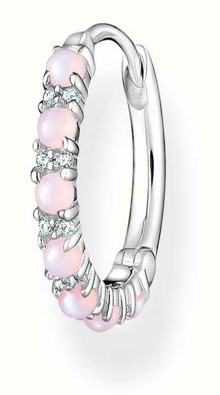 Jewelry Thomas Sabo Jewellery | Thomas Sabo Sterling Silver Single Hoop Earring | Pink Stones