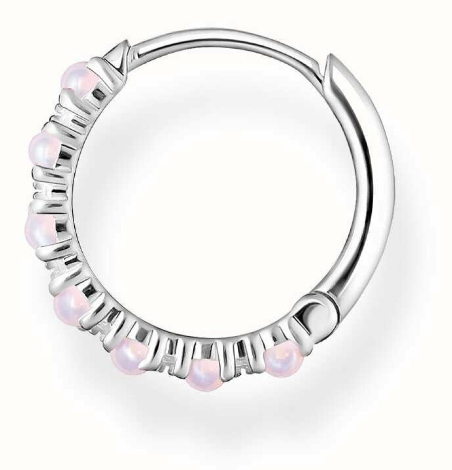 Jewelry Thomas Sabo Jewellery | Thomas Sabo Sterling Silver Single Hoop Earring | Pink Stones