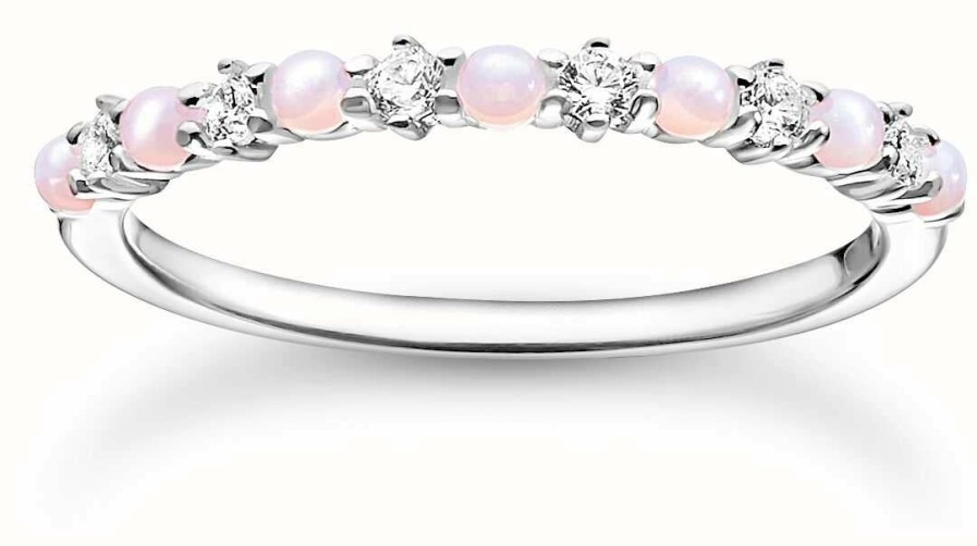 Jewelry Thomas Sabo Jewellery | Thomas Sabo Sterling Silver Ring | Pink Stones | Size 56 (Uk O 1/2)