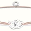 Jewelry Thomas Sabo Jewellery | Thomas Sabo Little Secrets | Pink Nylon Double Hearts Bracelet