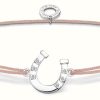 Jewelry Thomas Sabo Jewellery | Thomas Sabo Little Secrets | Pink Nylon Horseshoe Bracelet