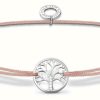 Jewelry Thomas Sabo Jewellery | Thomas Sabo Little Secrets | Pink Nylon Tree Of Love Bracelet