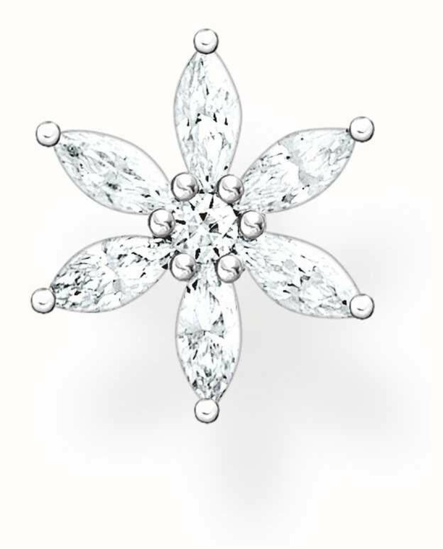 Jewelry Thomas Sabo Jewellery | Thomas Sabo Sterling Silver Single Flower Stud Earring