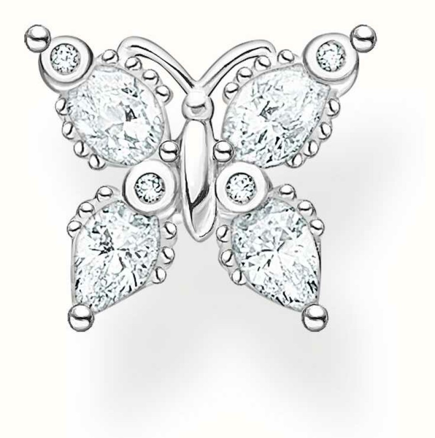 Jewelry Thomas Sabo Jewellery | Thomas Sabo Sterling Silver Butterfly Single Stud Earring