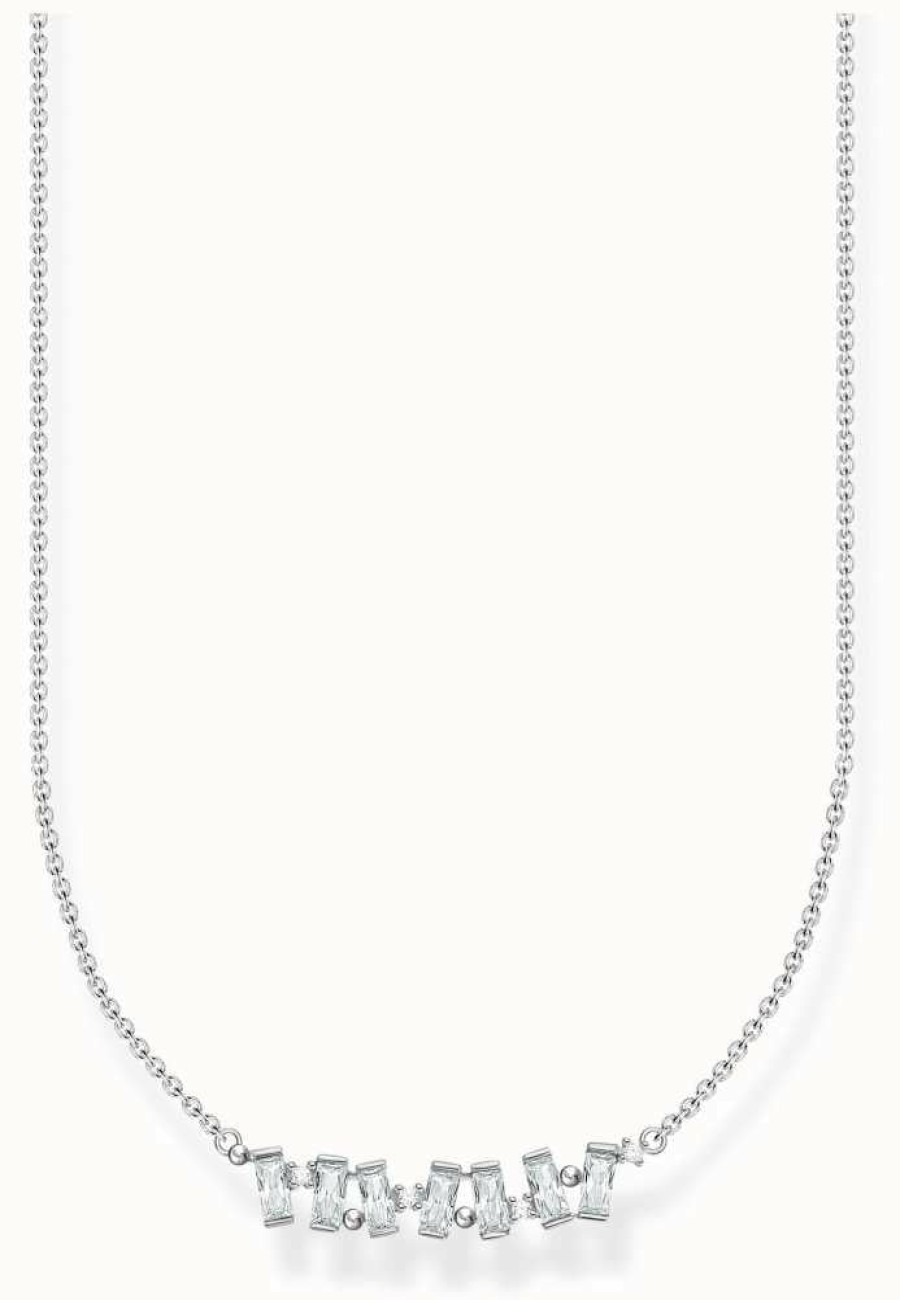 Jewelry Thomas Sabo Jewellery | Thomas Sabo Sterling Silver Necklace | White Stones