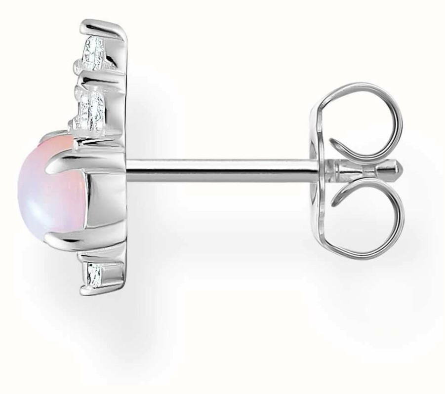 Jewelry Thomas Sabo Jewellery | Thomas Sabo Sterling Silver Vintage Single Stud Earring | Shimmering Pink Opal Effect