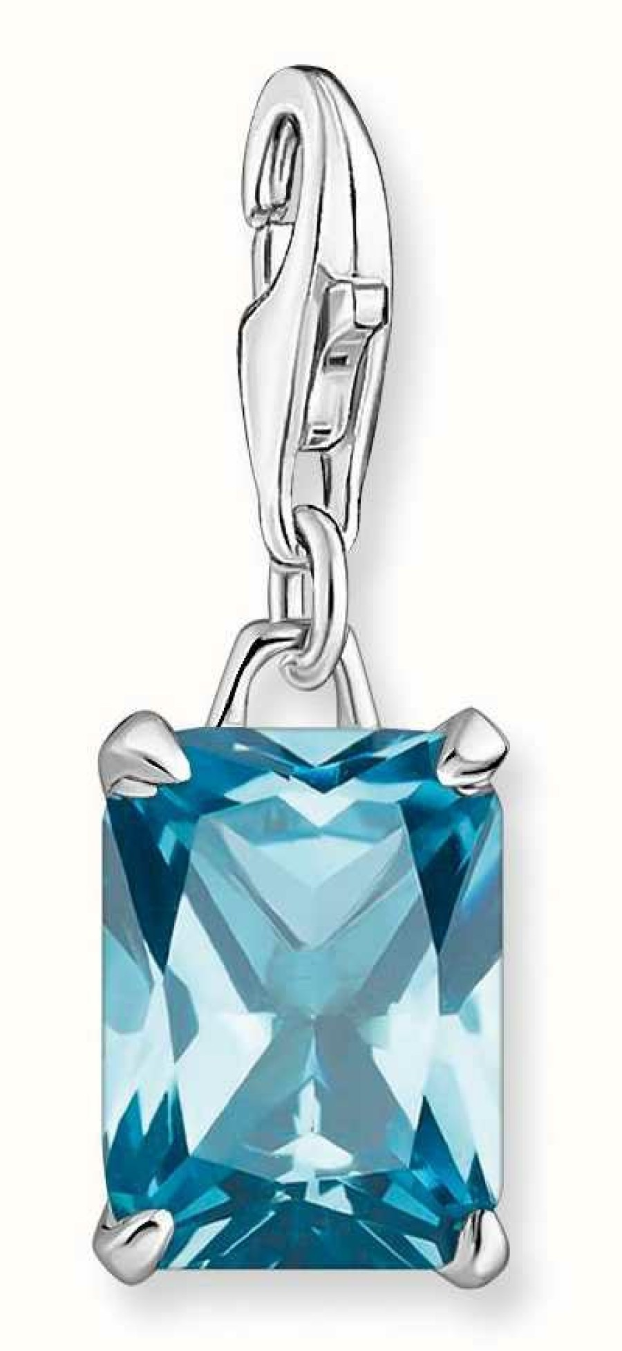 Jewelry Thomas Sabo Jewellery | Thomas Sabo Sterling Silver Large Blue Stone Charm Pendant