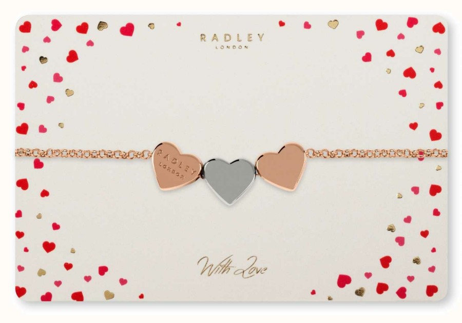 Jewelry Radley Jewellery | Radley Jewellery Love Letters | Rose Gold Plated Bracelet | Rose & Silver Hearts