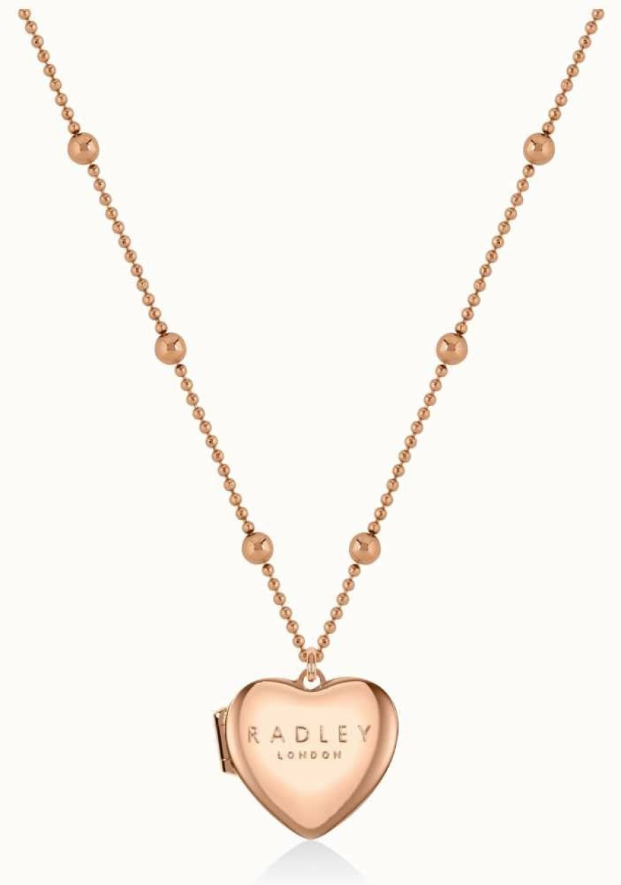 Jewelry Radley Jewellery | Radley Jewellery Love Letters | Rose Gold Toned Plated Heart Locket Necklace