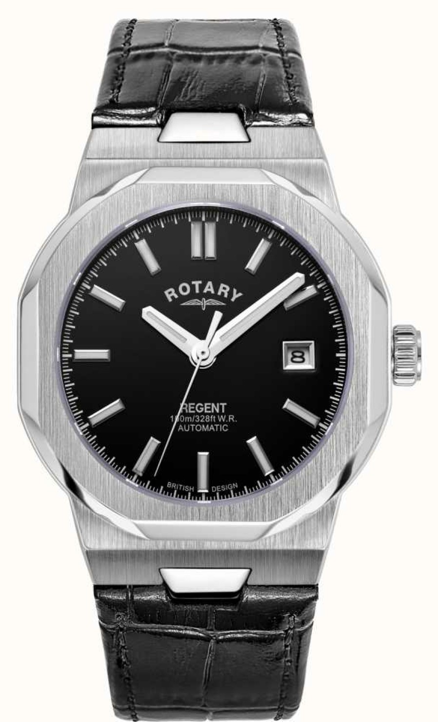 Men'S Rotary | Rotary Men'S | Regent | Automatic | Black Dial | Black Leather Strap