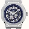 Men'S Rotary | Rotary Men'S | Regent | Automatic | Blue Skeleton Dial | Blue Leather Strap