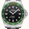 Men'S Rotary | Rotary Men'S | Henley | Automatic | Black Dial | Stainless Steel Bracelet