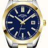 Men'S Rotary | Rotary Men'S | Henley | Blue Dial | Two Tone Stainless Steel Bracelet