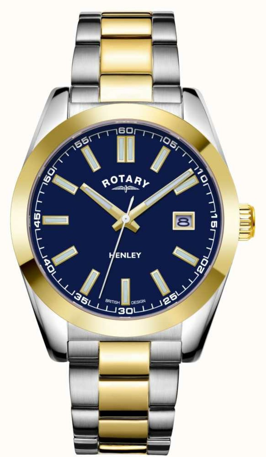 Men'S Rotary | Rotary Men'S | Henley | Blue Dial | Two Tone Stainless Steel Bracelet