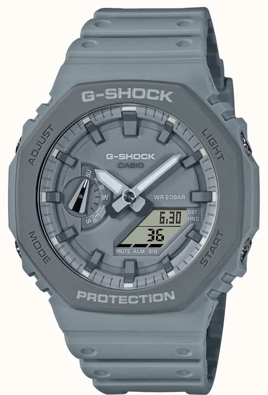 Men'S Casio | Casio Octagon Series | Grey Resin Strap | Grey Dial