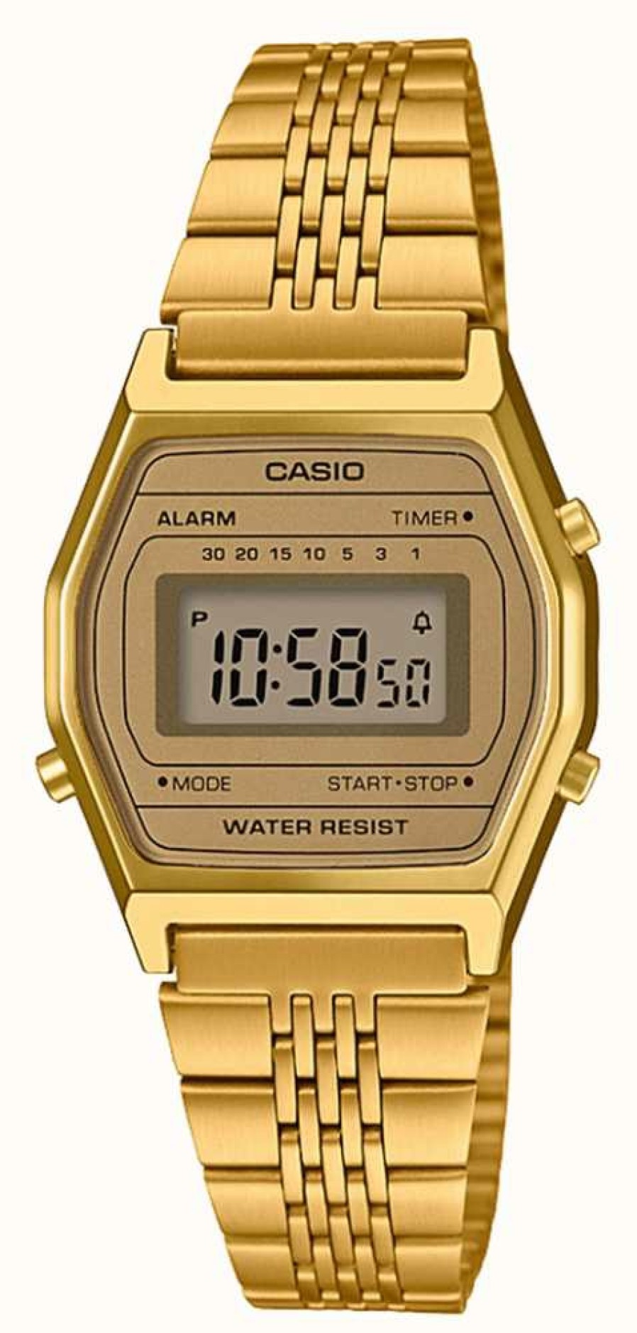 Women'S Casio | Casio Vintage Gold Resin Case Digital Watch