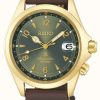 Men'S Seiko | Seiko Men'S Alpinist Sunbeam Forest | Brown Leather Strap