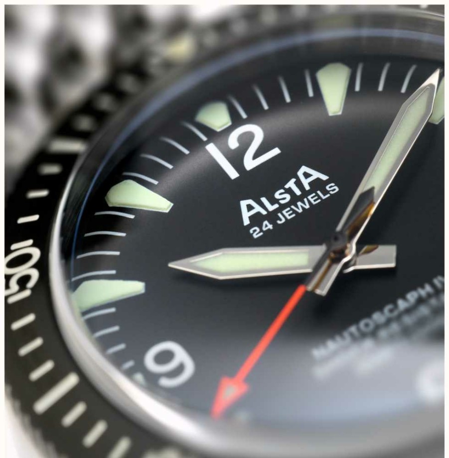 Jewelry Alsta | Alsta Nautoscaph Iv Automatic (300M) Black Dial / Stainless Steel