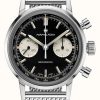 Men'S Hamilton | Hamilton American Classic Intra-Matic Chronograph H (40Mm) Black Dial / Stainless Steel Mesh Bracelet