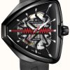 Men'S Hamilton | Hamilton Ventura Elvis80 Skeleton Automatic (42.5Mm) Black Dial / Black Rubber Strap