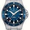 Men'S Hamilton | Hamilton Khaki Navy Scuba Automatic (43Mm) Blue Dial / Stainless Steel Bracelet