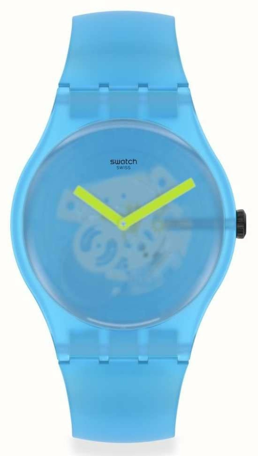 Men'S Swatch | Swatch Ocean Blur | Blue Silicone Strap | Blue Transparent Dial