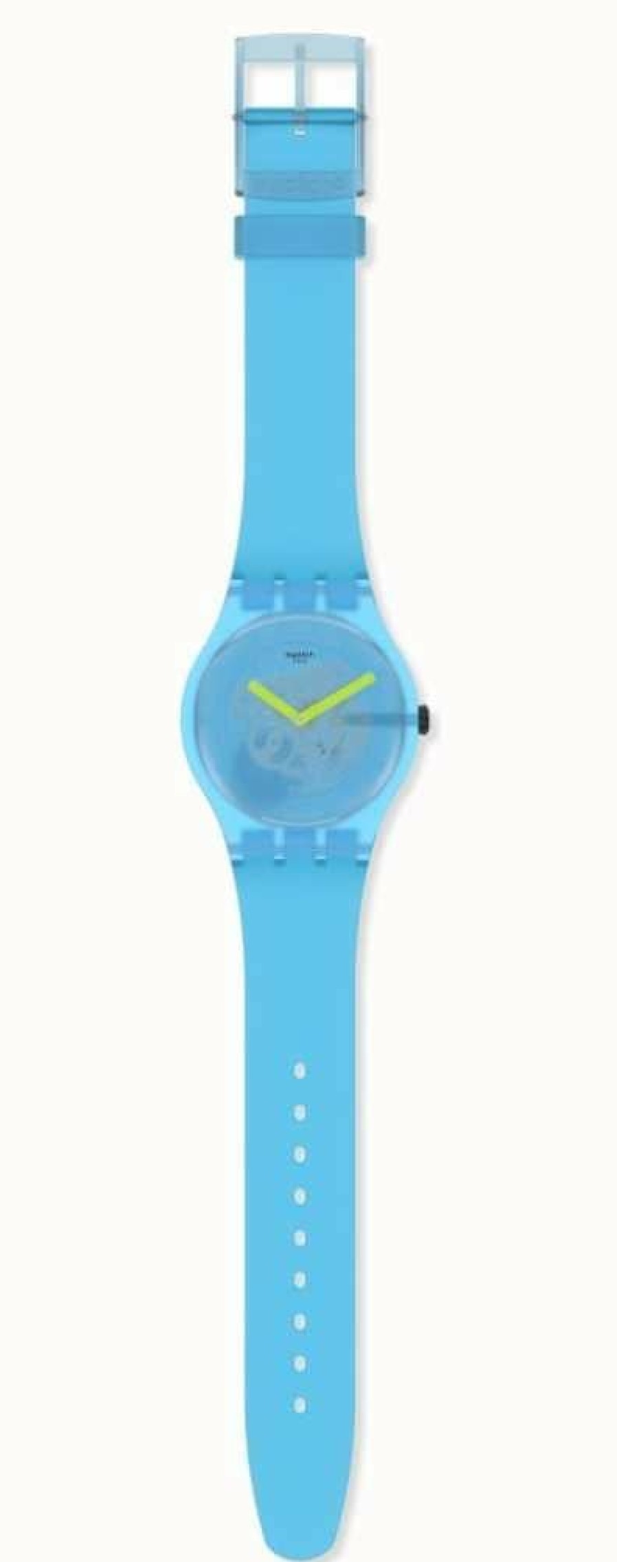 Men'S Swatch | Swatch Ocean Blur | Blue Silicone Strap | Blue Transparent Dial