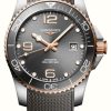 Men'S LONGINES | Longines Hydroconquest 41Mm Automatic | Grey Dial | Grey Rubber Strap