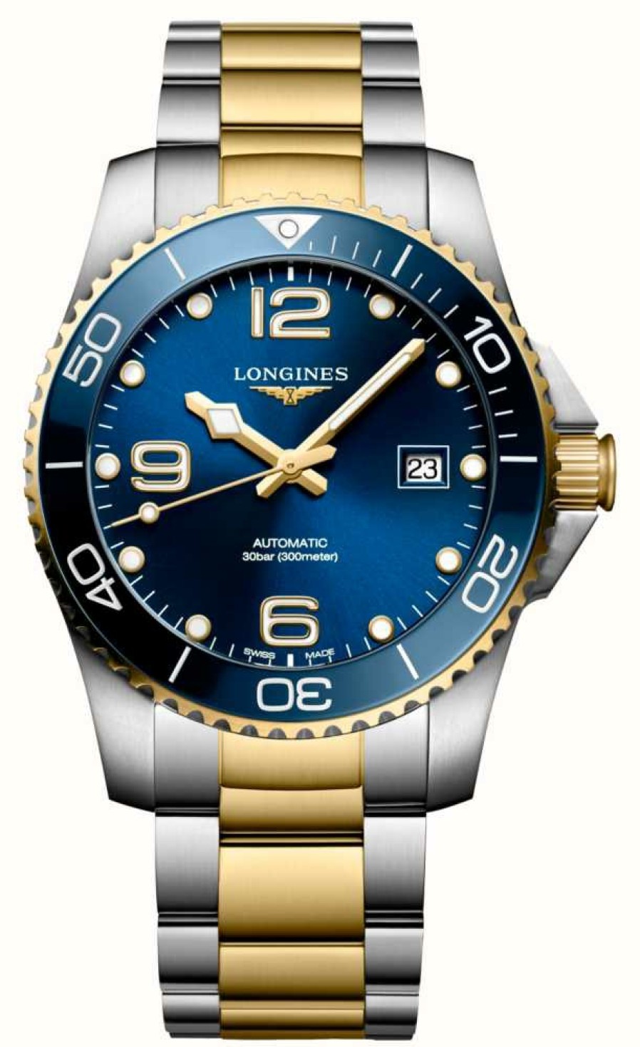 Men'S LONGINES | Longines Hydroconquest 41Mm | Automatic | Two Tone | Blue Dial