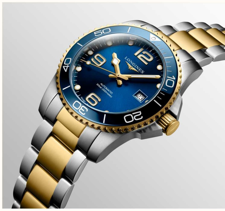 Men'S LONGINES | Longines Hydroconquest 41Mm | Automatic | Two Tone | Blue Dial