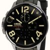 Men'S U-Boat | U-Boat Capsoil 45 Ss Chrono/C Black Rubber Strap