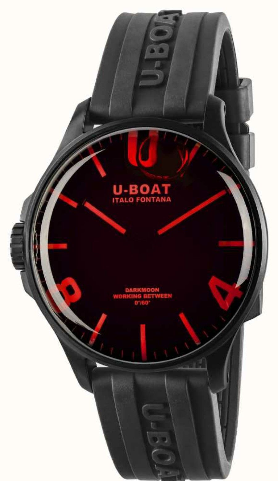 Men'S U-Boat | U-Boat Darkmoon 44Mm Red Glass Ipb Rubber Strap