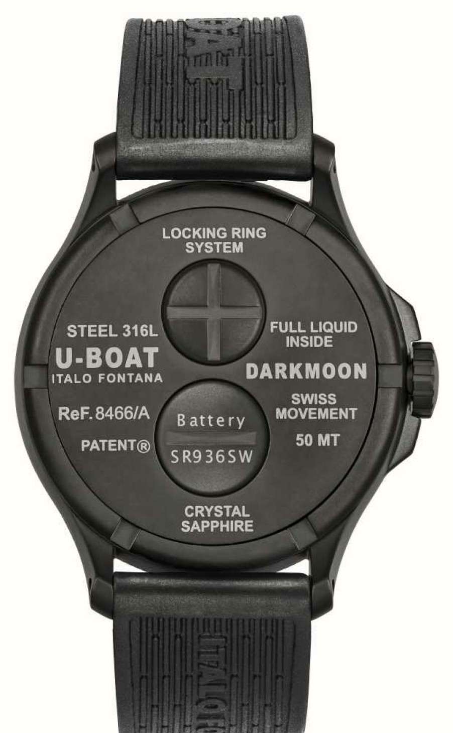 Men'S U-Boat | U-Boat Darkmoon 44Mm Red Glass Ipb Rubber Strap