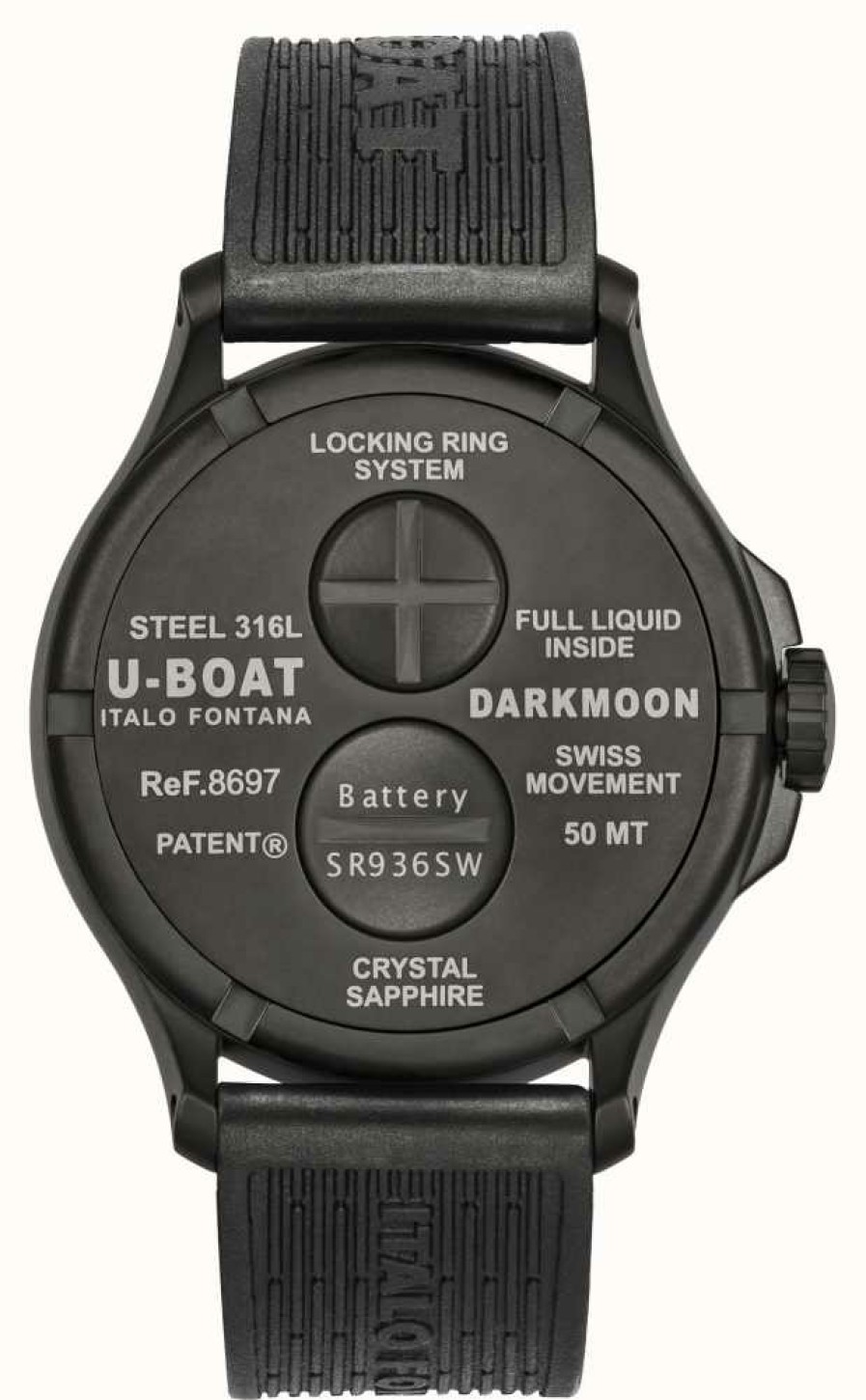 Men'S U-Boat | U-Boat Darkmoon 44Mm Cardinal Red Ipb/ Rubber Strap