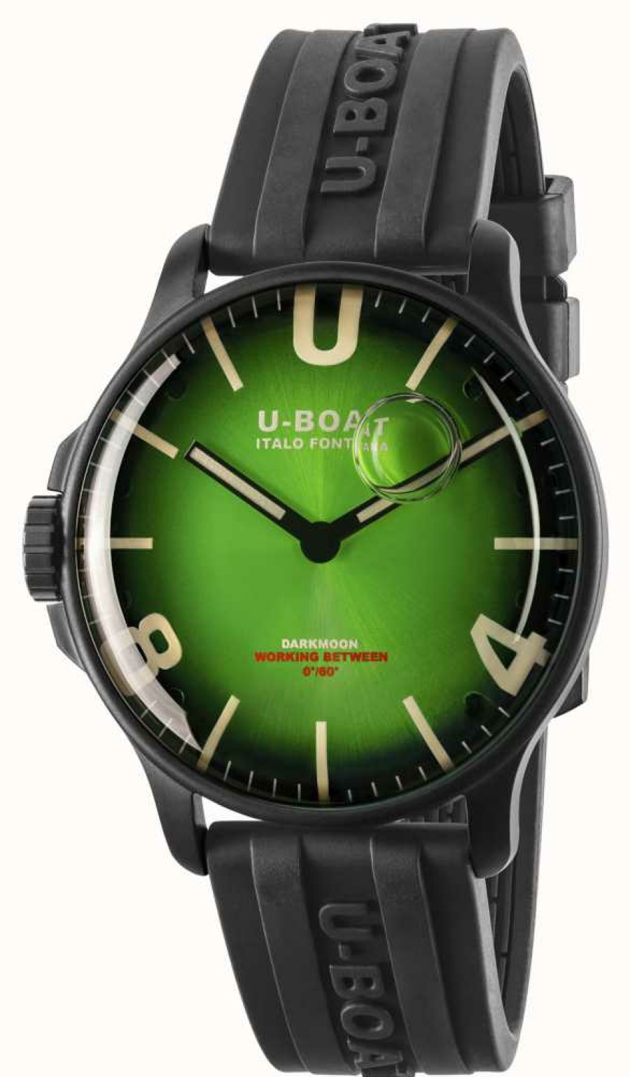 Men'S U-Boat | U-Boat Darkmoon 44Mm Noble Green Ipb/ Rubber Strap