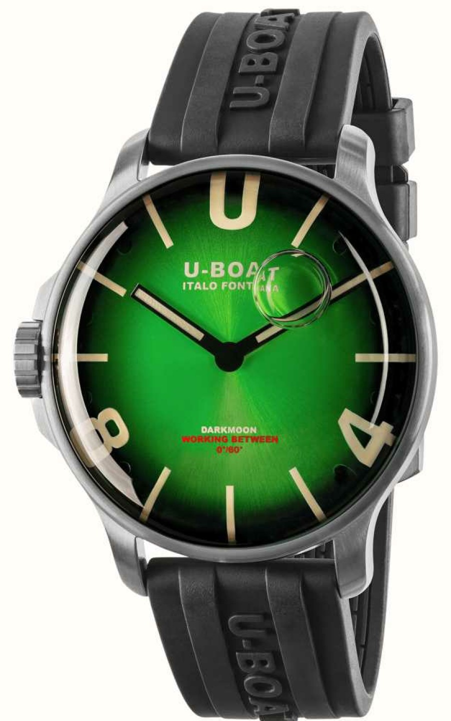 Men'S U-Boat | U-Boat Darkmoon 44Mm Noble Green Ss / Rubber Strap