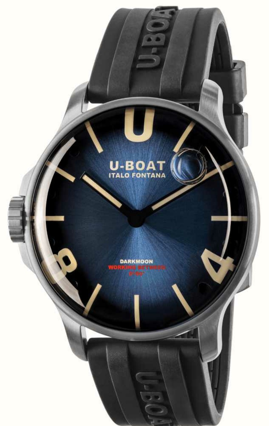 Men'S U-Boat | U-Boat Darkmoon 44Mm Imperial Blue Ss/ Rubber Strap