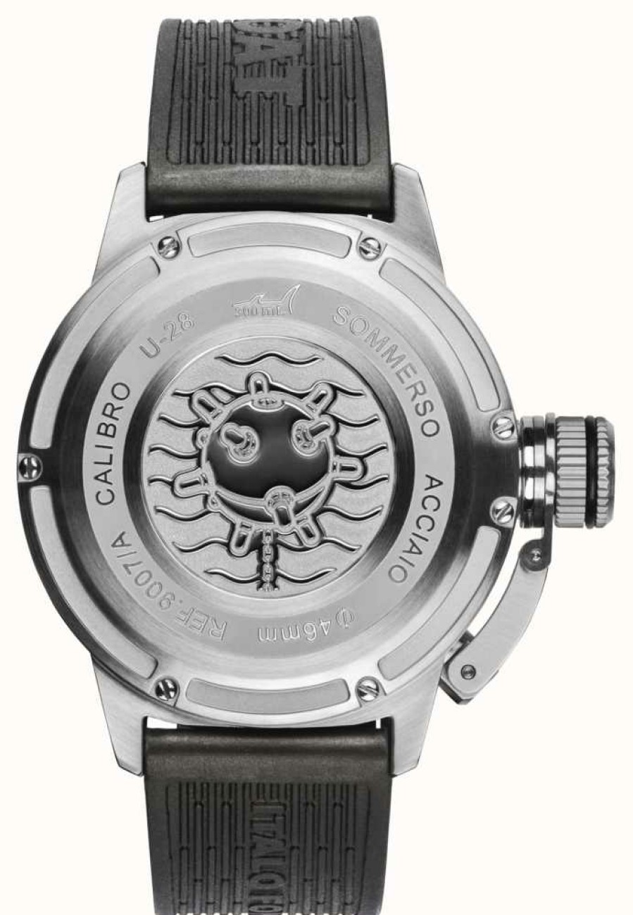 Men'S U-Boat | U-Boat Sommerso | Black Rubber Strap Watch