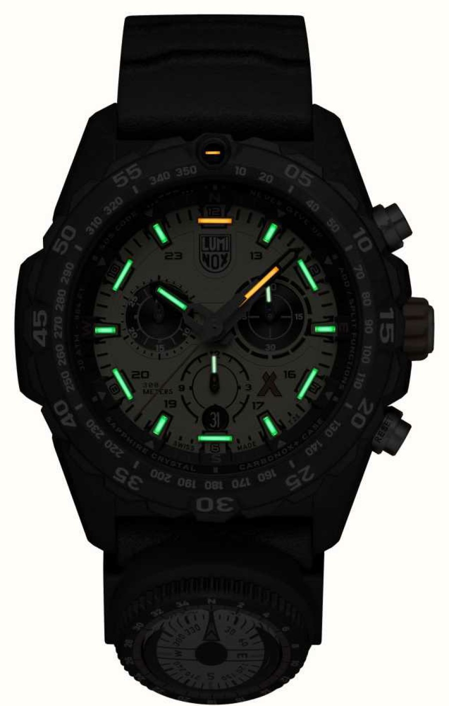 Men'S Luminox | Luminox Bear Grylls Survival 3740 Master Series Black Silicone Strap